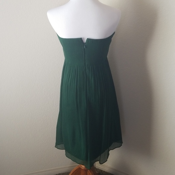 Petite J. Crew Green Strapless Silk Dress - Picture 2 of 4
